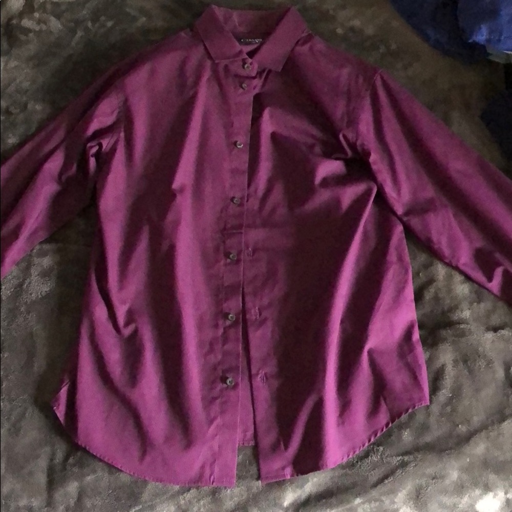 Chaps Purple Button Down Shirt